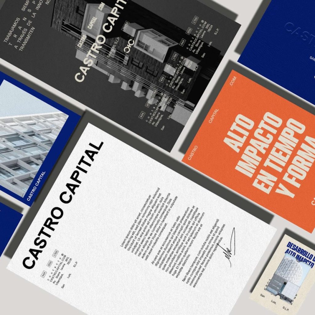 a series of brochures designed to look like a building
